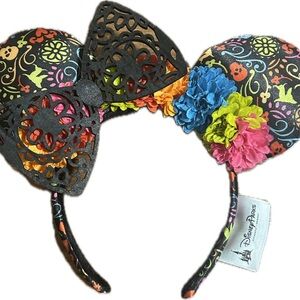 Disney Black Floral Minnie Mouse Ears